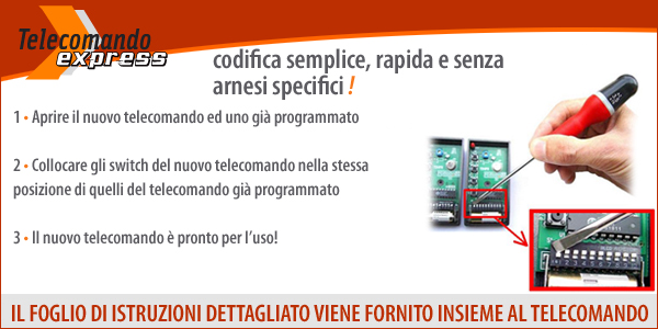 Codifica di un nuovo telecomando a switch